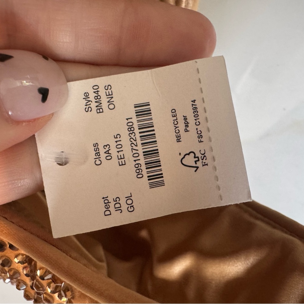 J.Crew- Santorini Gold Bag with Crystals- NWT - Picture 6 of 7